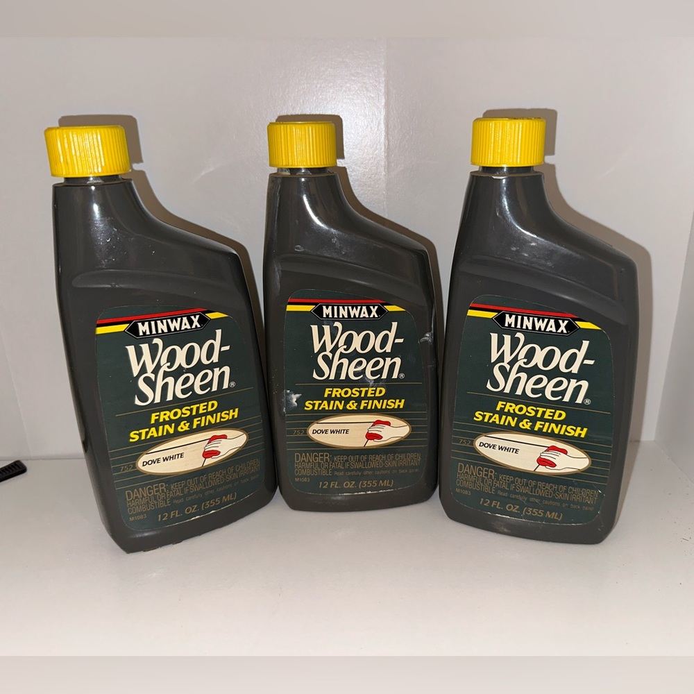 3x Minwax Wood Sheen Rubbing Oil Stain and Finish DOVE WHITE 12 fl oz, RARE, HTF